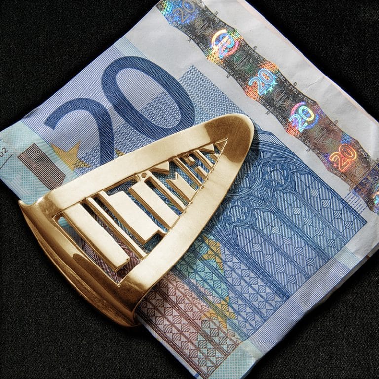 Pince à Billets Sayers London Or Jaune 9 Carats - Motifs Décoratifs - Neuf Avec étiquettes